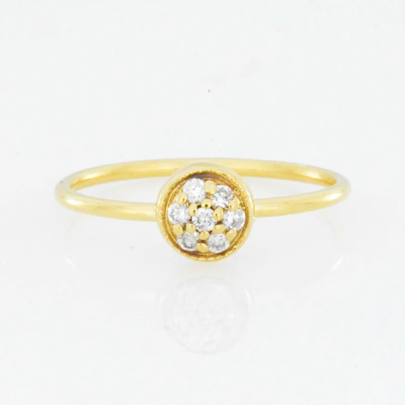 Engagement ring with colored stone for women-14Kt Gold Genuine Natural 0.14 Ct Diamond Cluster Ring